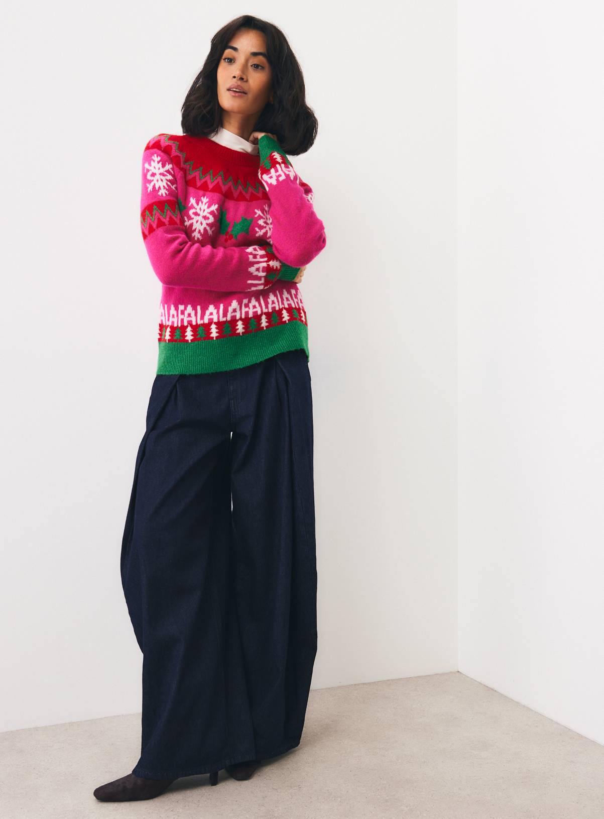 Family Matching Women's Fa La La Fairisle Yoke Jumper S - Image 3